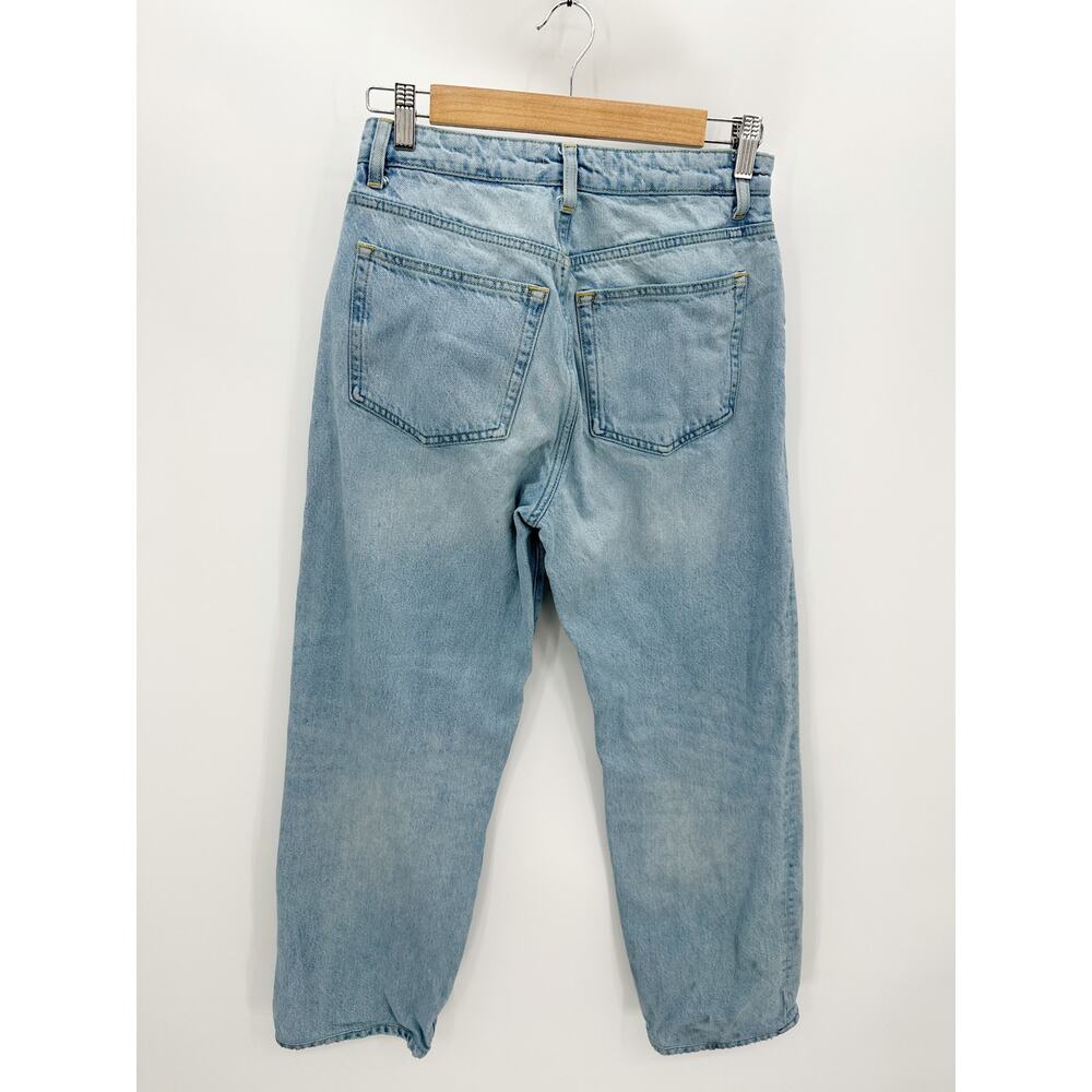 Reformation Preston Baggy High Rise Cuffed Lovell Blue Straight Jeans Women's 26 - Picture 2 of 11